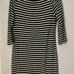 Gap quarter sleeve black/white striped dress/Large
